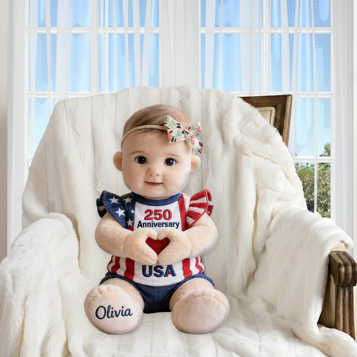250 Anniversary Keepsake Gift - Personalized Kid Premium Faux Fur Pillow