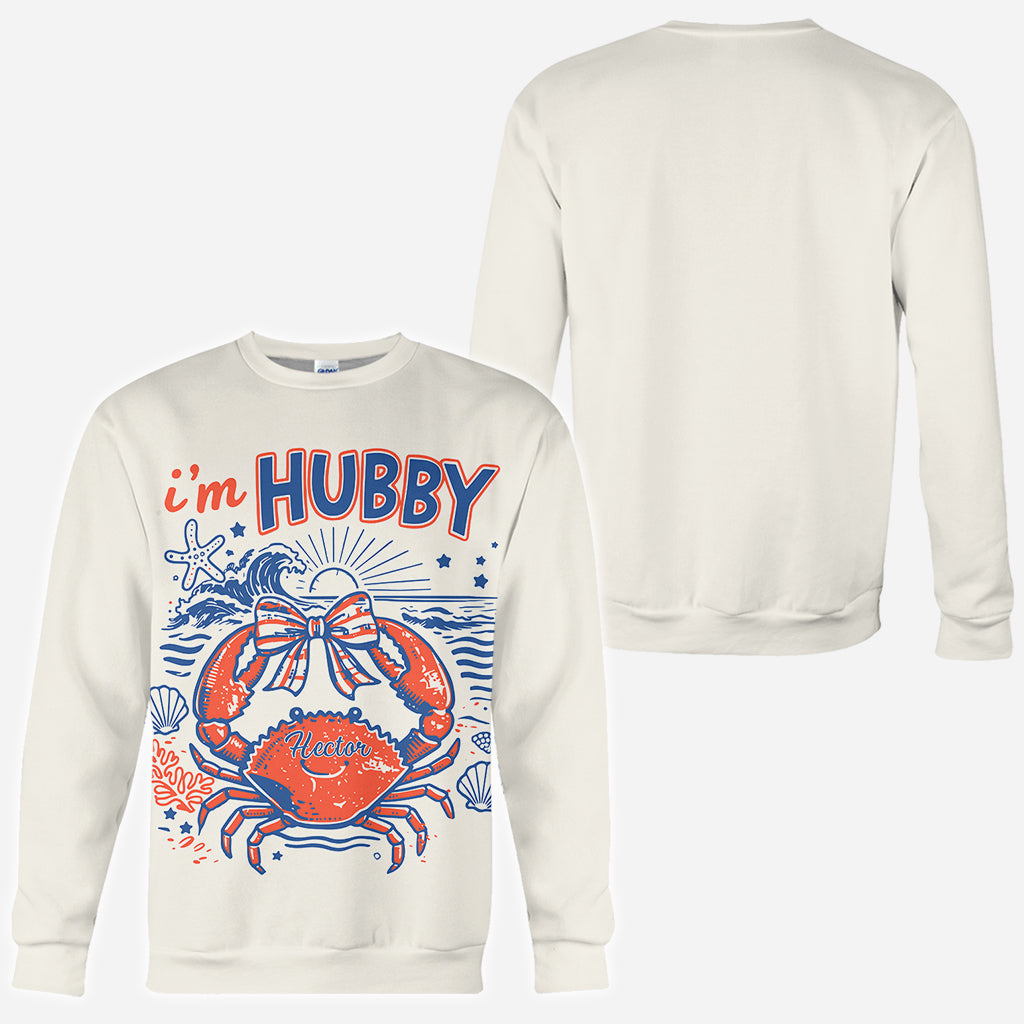 If Crabby Please Return To Hubby - Personalized Couple All Over Shirt
