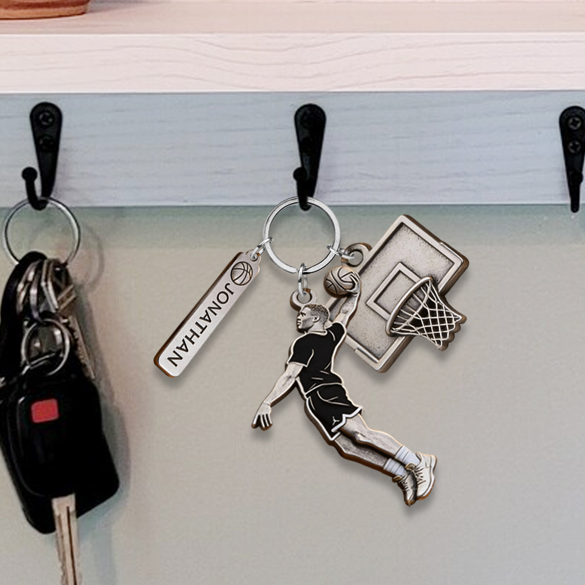 Love Basketball - Personalized Basketball Keychain With Charms