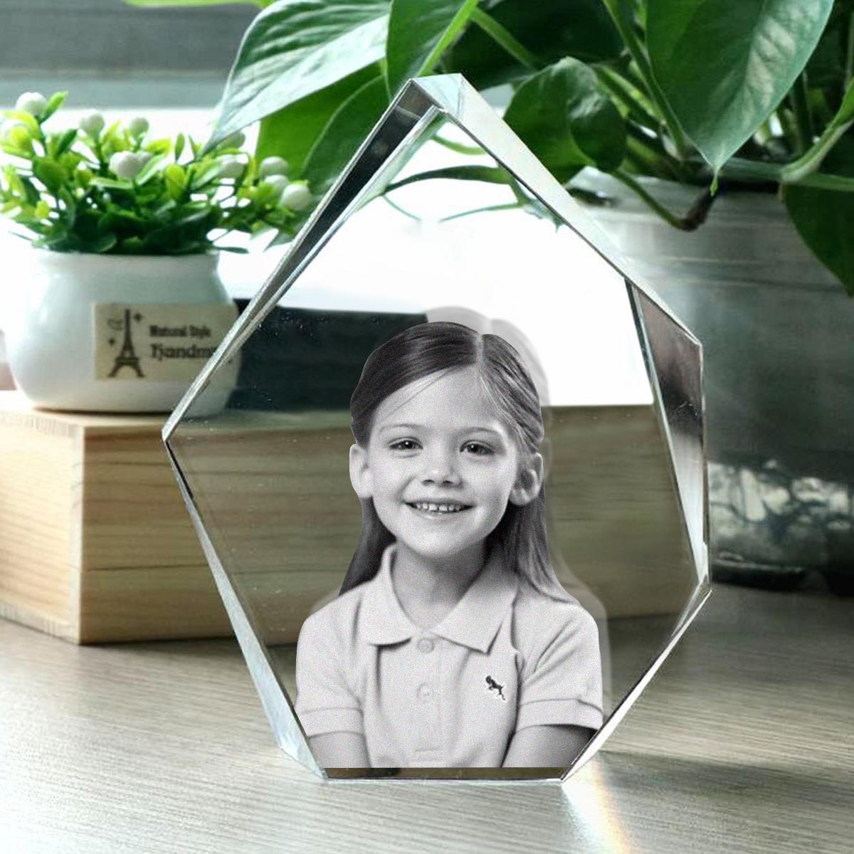 Custom Photo - Personalized granddaughter Laser Engraving 3D Iceberg Shaped Crystal Lamp