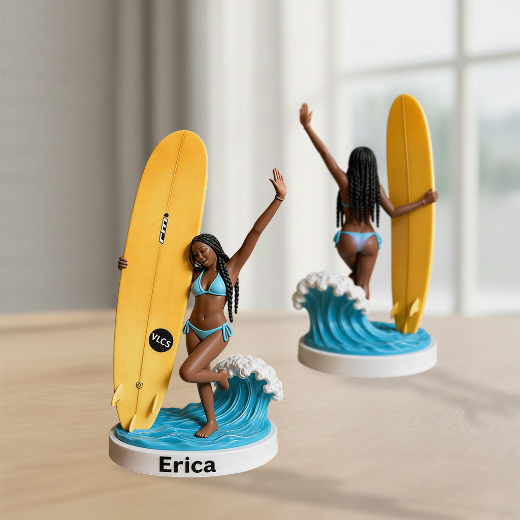 Any Photo Love Surfing - Personalized Surfing Premium 3D Figurine