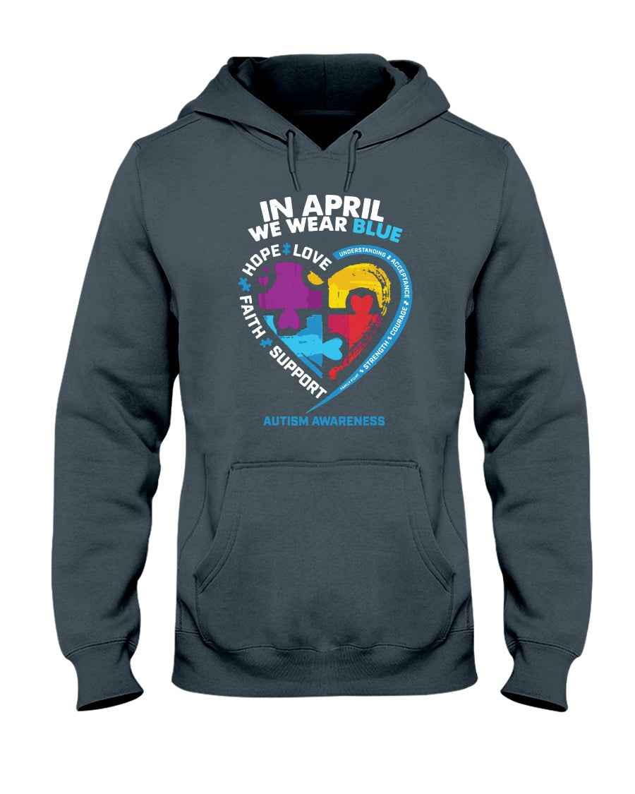 In April We Wear Blue - Autism Awareness T-shirt and Hoodie 0921