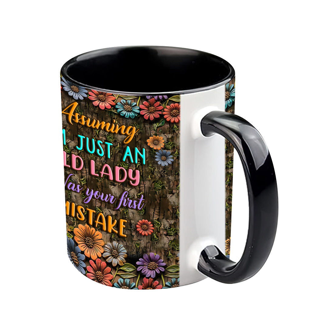 Assuming I'm Just an Old Lady Was Your First Mistake - Personalized Hippie Accent Mug