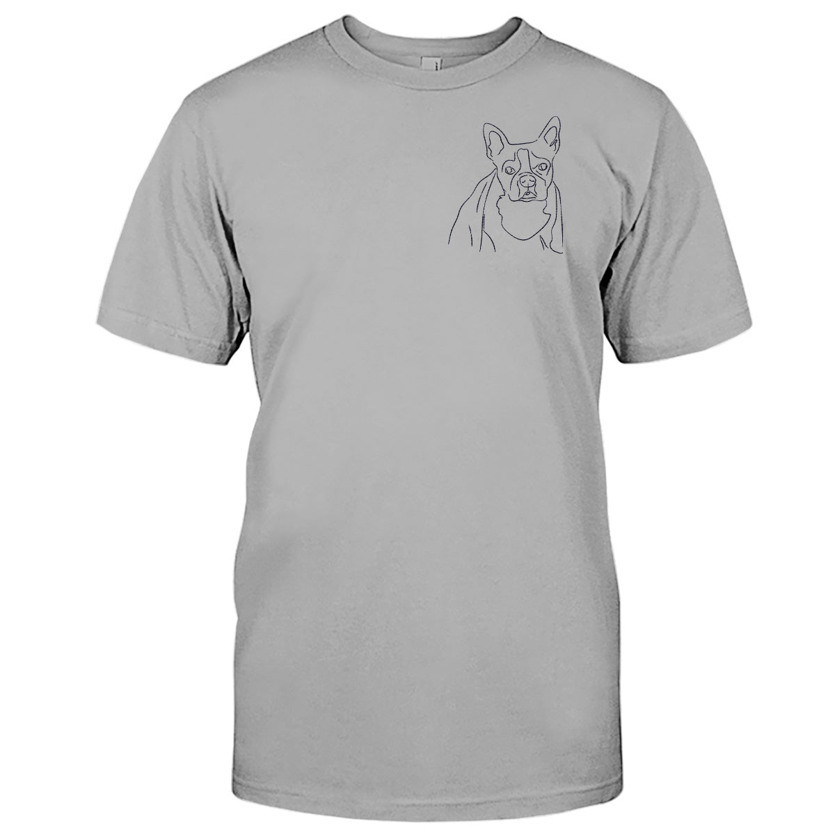 Custom Line Art - Personalized Dog Embroidered T-shirt