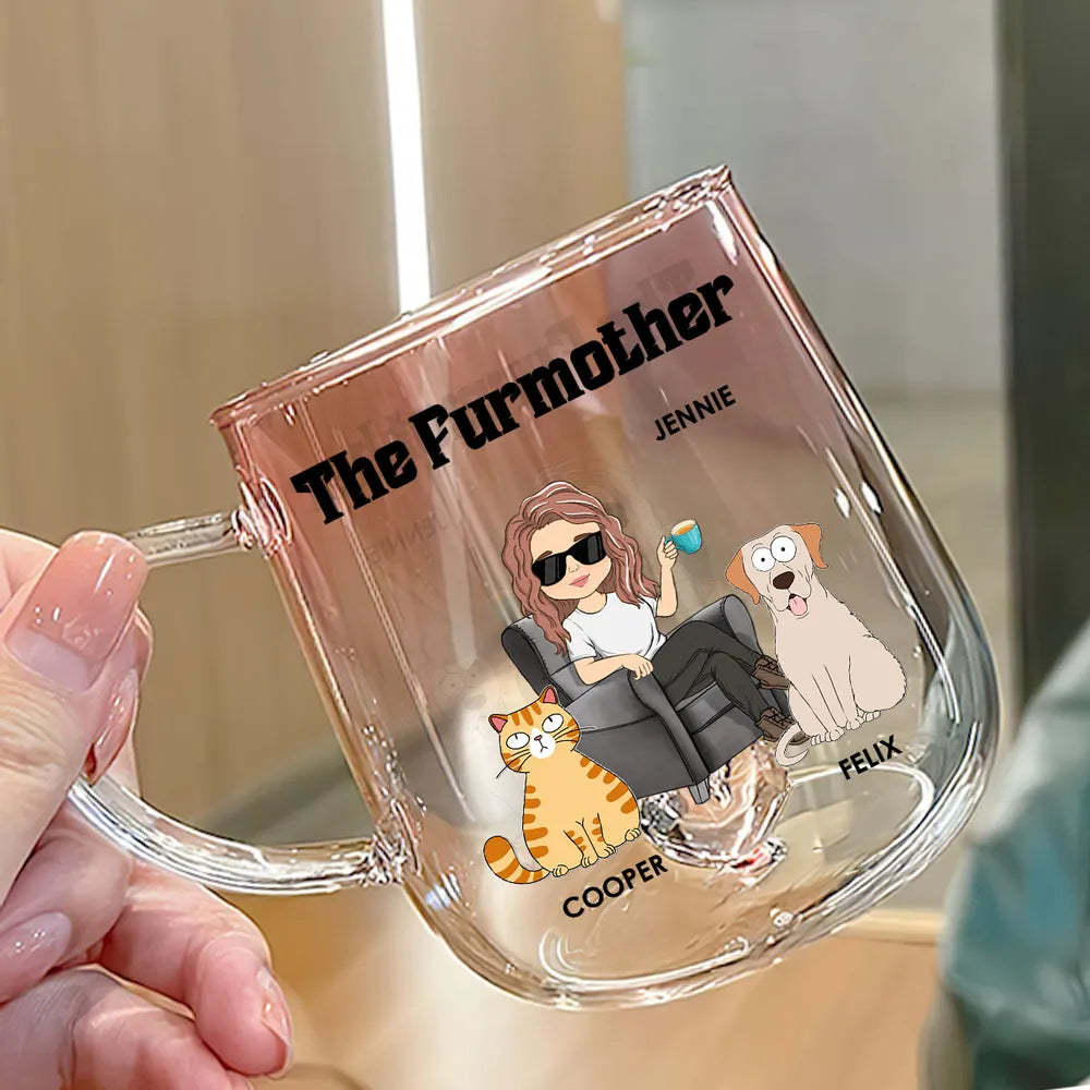 Personalized Dog Mom Gradient Glass Mug – Perfect for Dog Lovers and Pet Owners