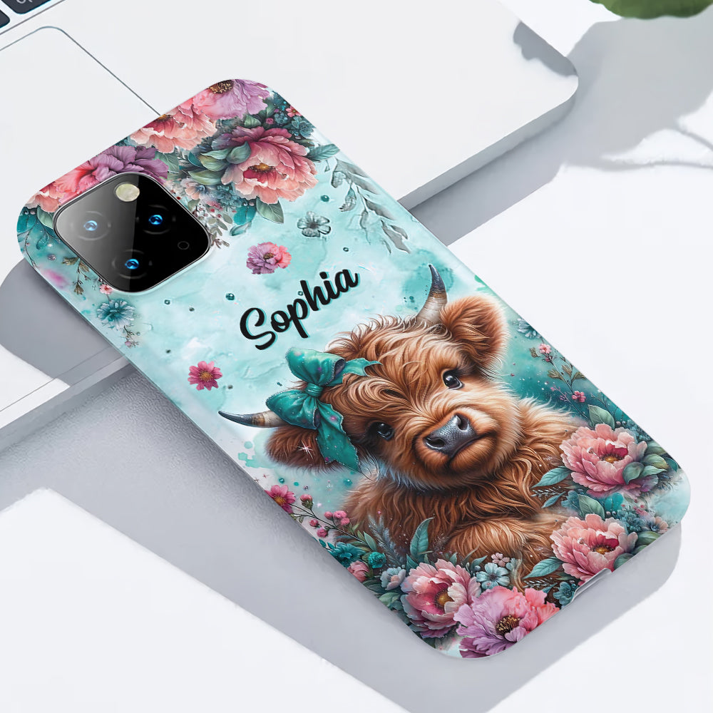 Baby Highland Cow - Personalized Highland Cow Full Print Phone Case