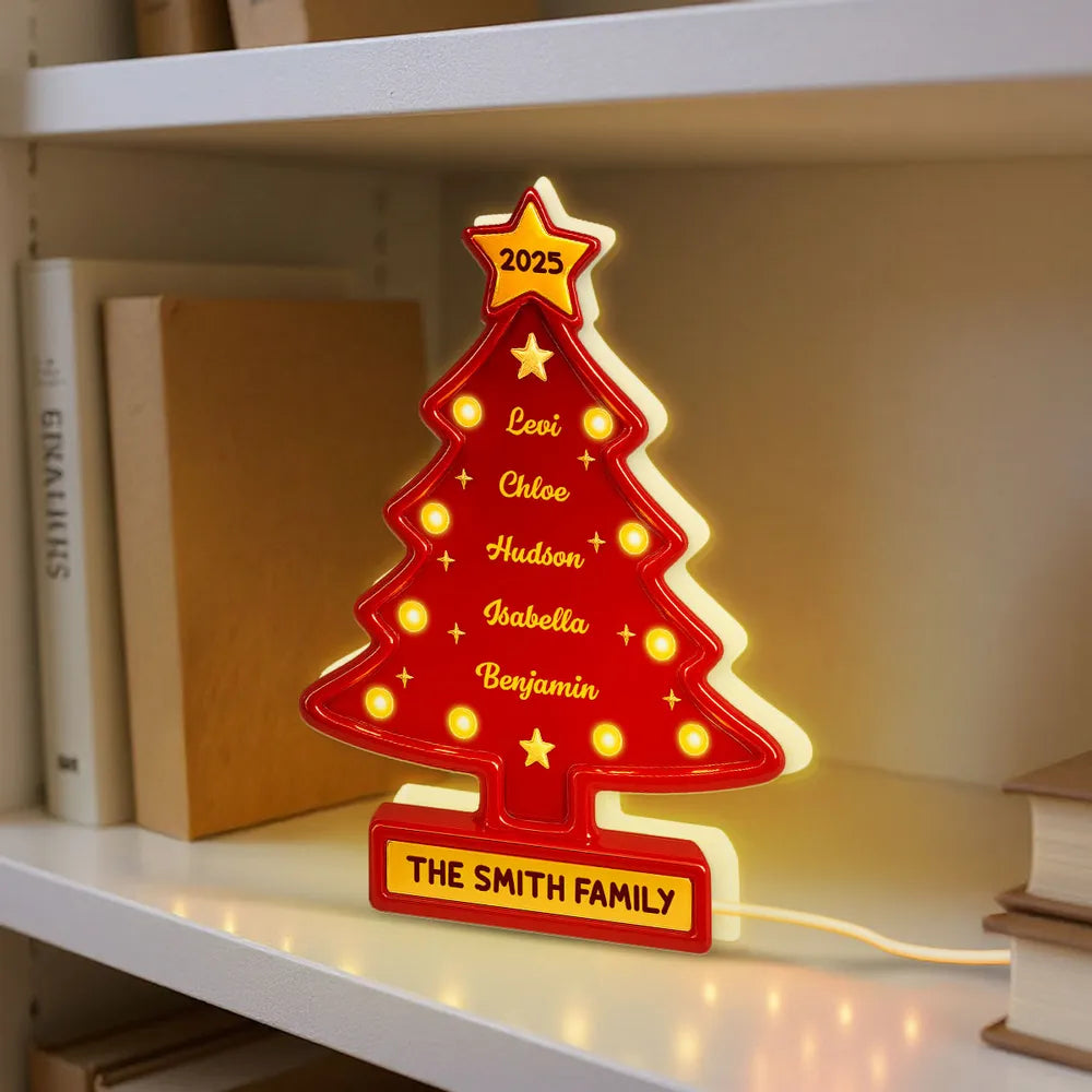 Acrylic Light Box Christmas Tree — warm glowing tabletop décor for family gatherings, customizable look, holiday-ready, perfect gift for home and friends