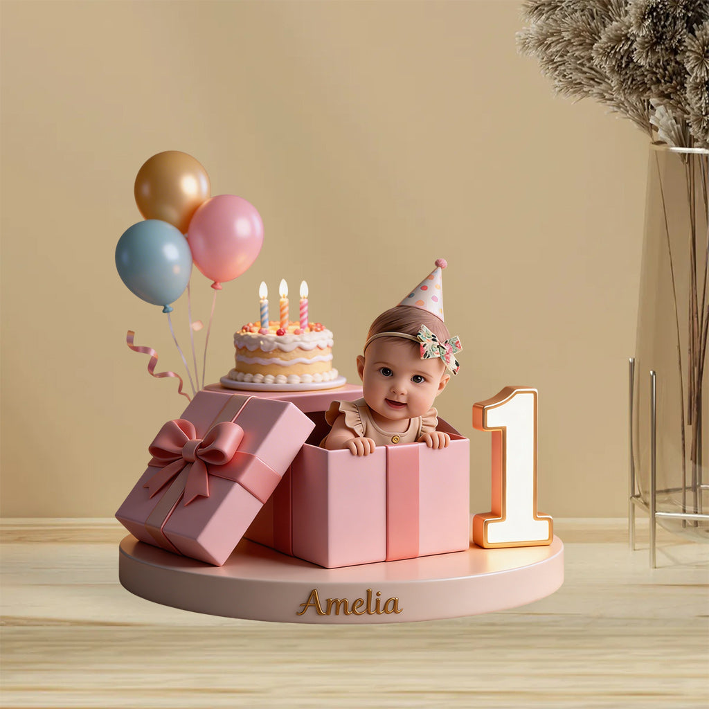 Kid Birthday Custom From Photo, Number - Personalized Birthday Custom Shaped Acrylic Plaque
