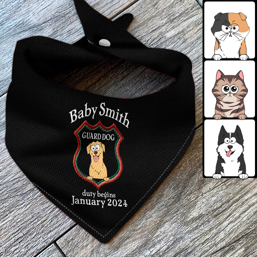 Guard Dog - Gift for dog lover, cat lover - Personalized Pet Bandana
