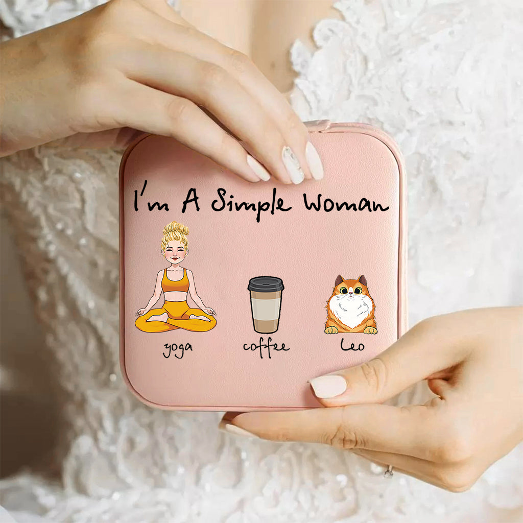 I'm A Simple Woman - Yoga gift for dog lover, cat lover, cat lover - Personalized Jewelry Box