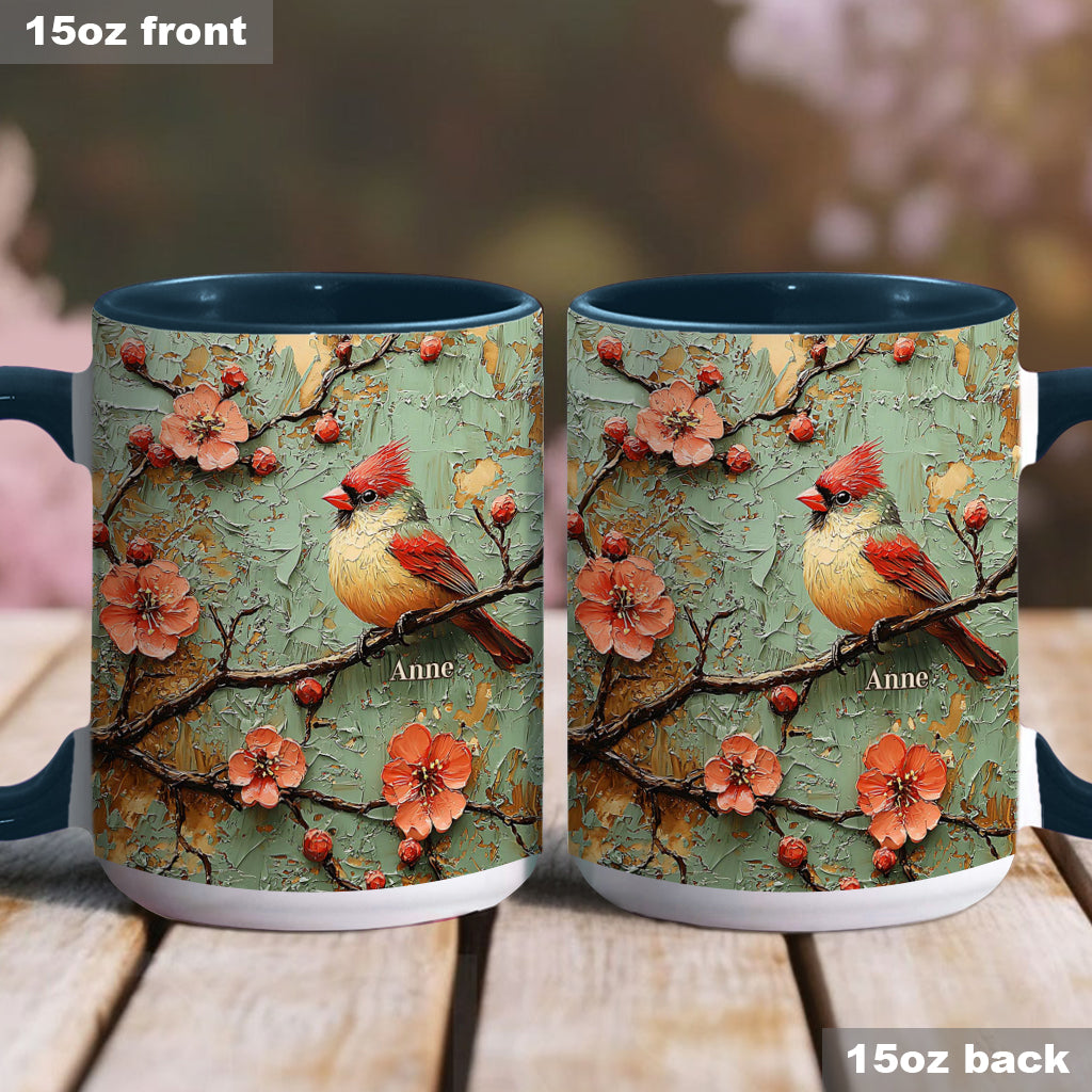 Beautiful Cardinals - Personalized Accent Mug
