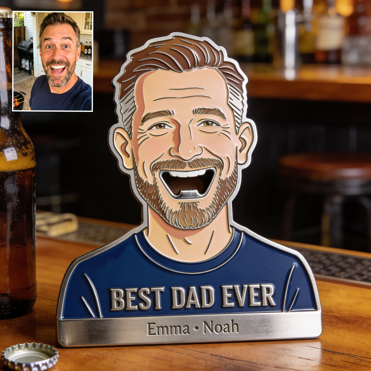 Funny Dad Papa Opener - Personalized Father Bottle Opener