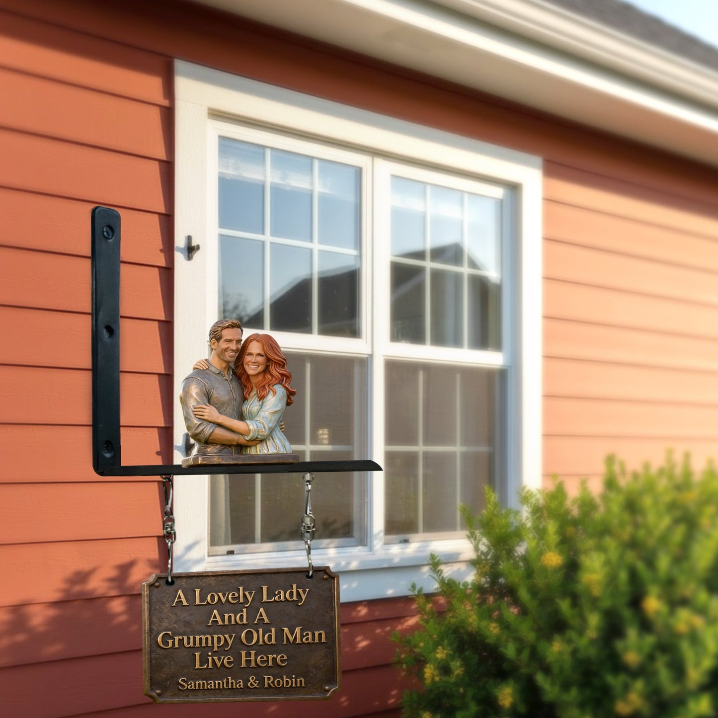 A Lovely Lady & A Grumpy Old Man Live Here - Personalized Couple Wooden Wall Mount Sign