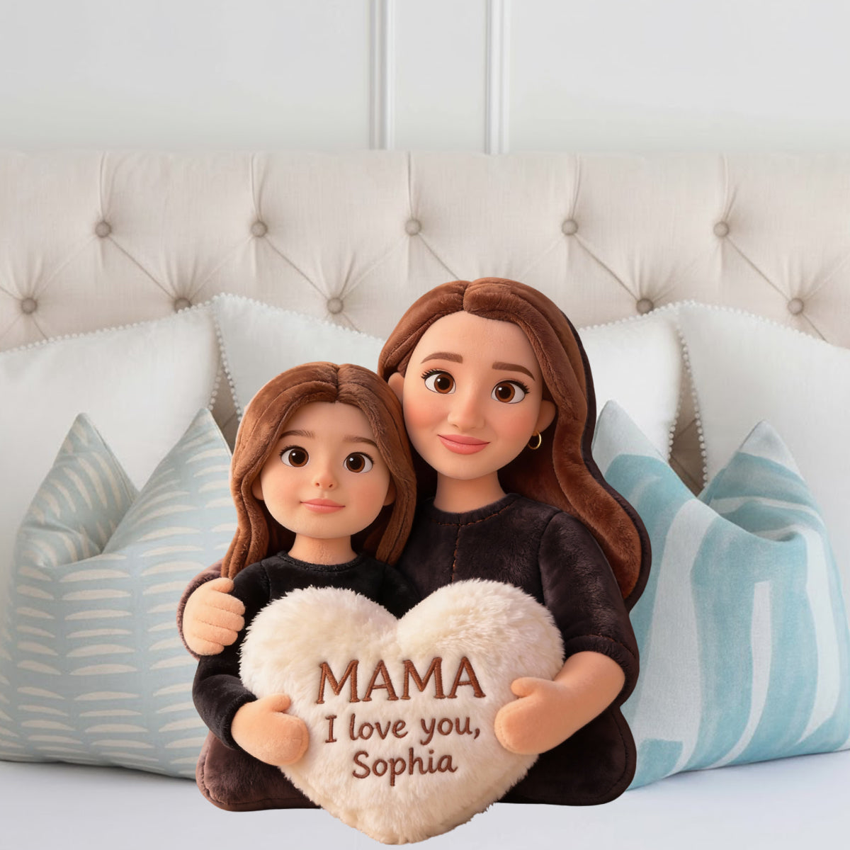 I Love You - Personalized Mother Faux Fur Shaped Pillow