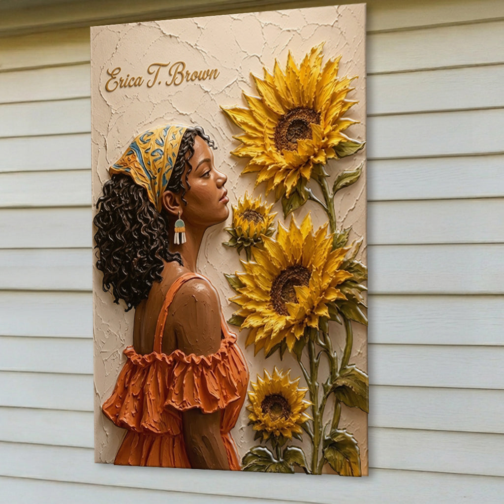 Any Flower Unique Gift - Personalized Self Love 3D Printed Cut Metal Sign