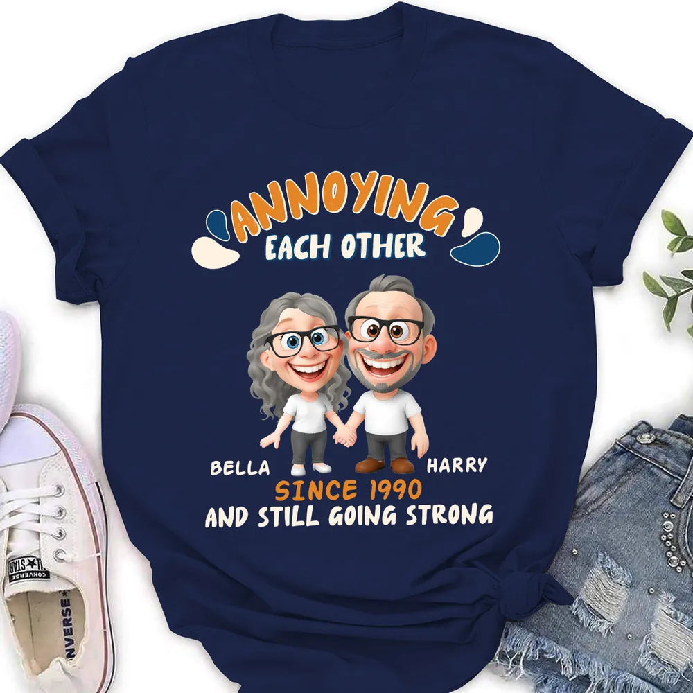 Personalized Couple Caricature Classic Tee with Your Custom Look Funny Relationship Gift for Husband or Wife