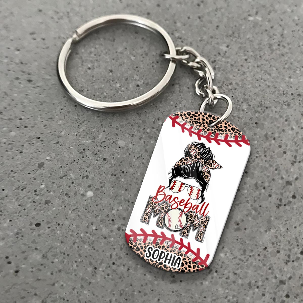 Baseball Mom - Personalized Baseball Keychain
