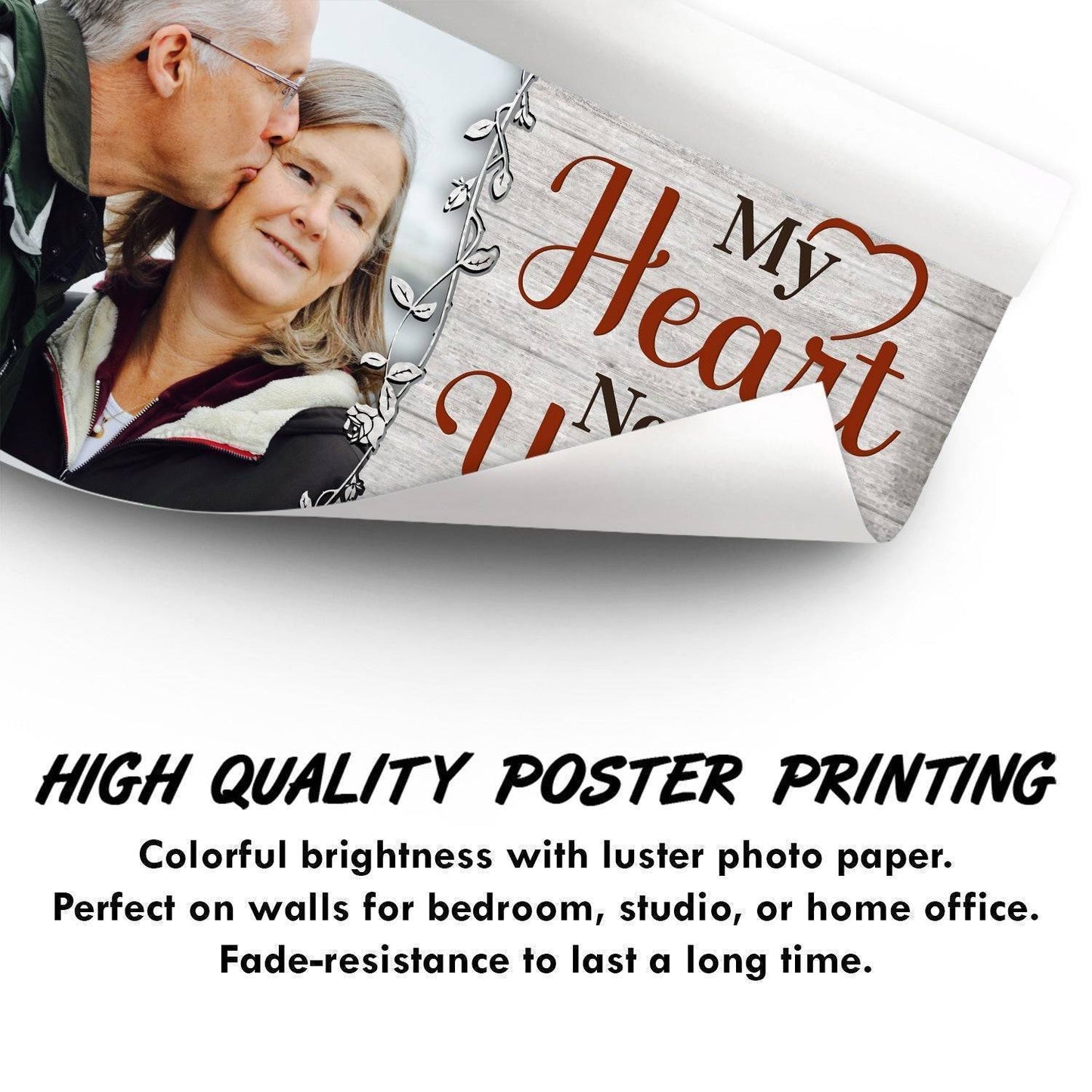 My Favorite Place In All The World Is Next To You - Personalized Photo Poster - Ideal Romantic Gift for Couples on Valentine's & Anniversaries