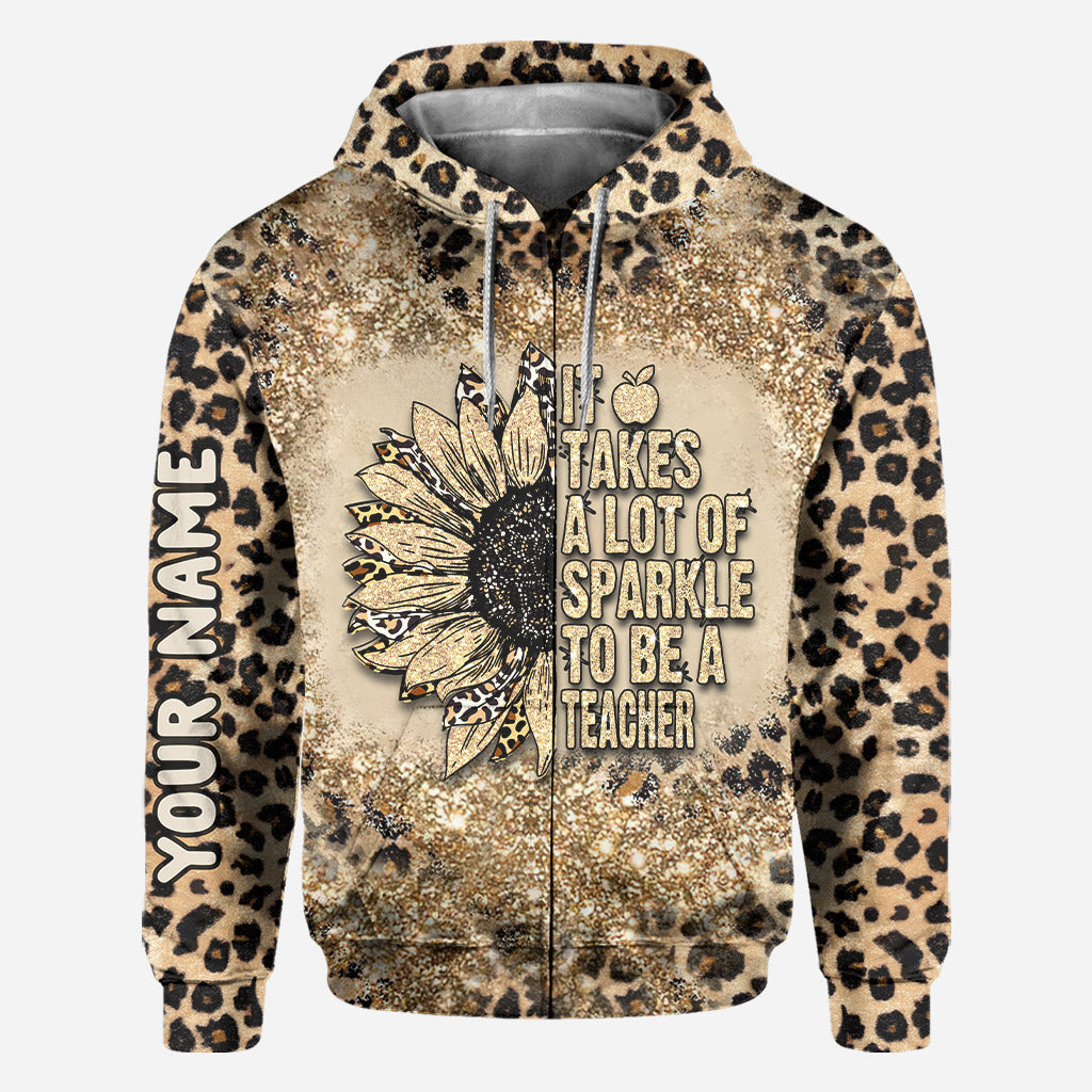 Be A Teacher - Personalized All Over T-shirt and Hoodie With Faux Glitter Print