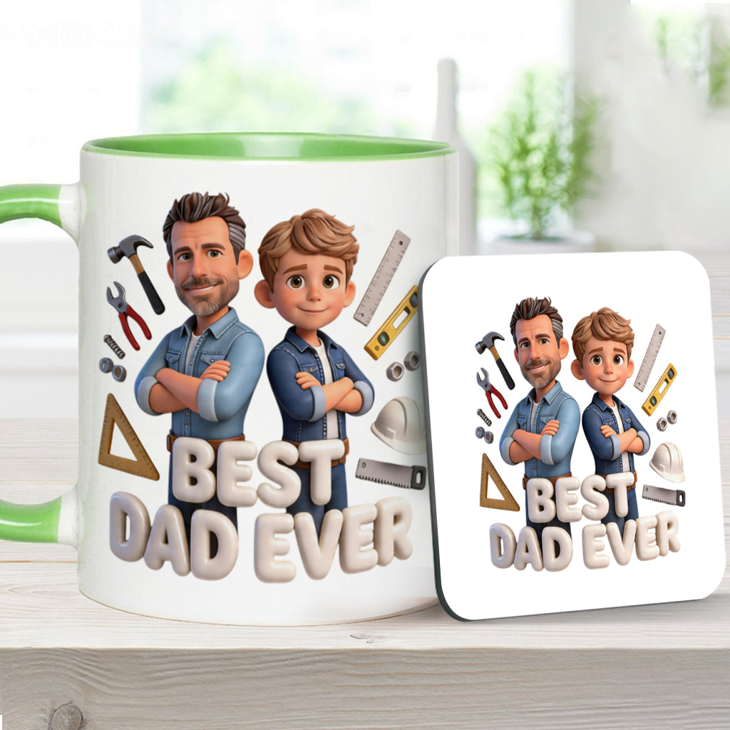 Custom Any Photo - Personalized Father Accent Mug & Coaster