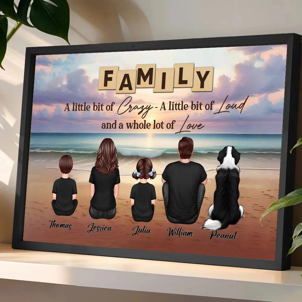 Family Backview Poster — Beach Sunset Design, a Heartfelt Wall Art That Celebrates Love and Togetherness