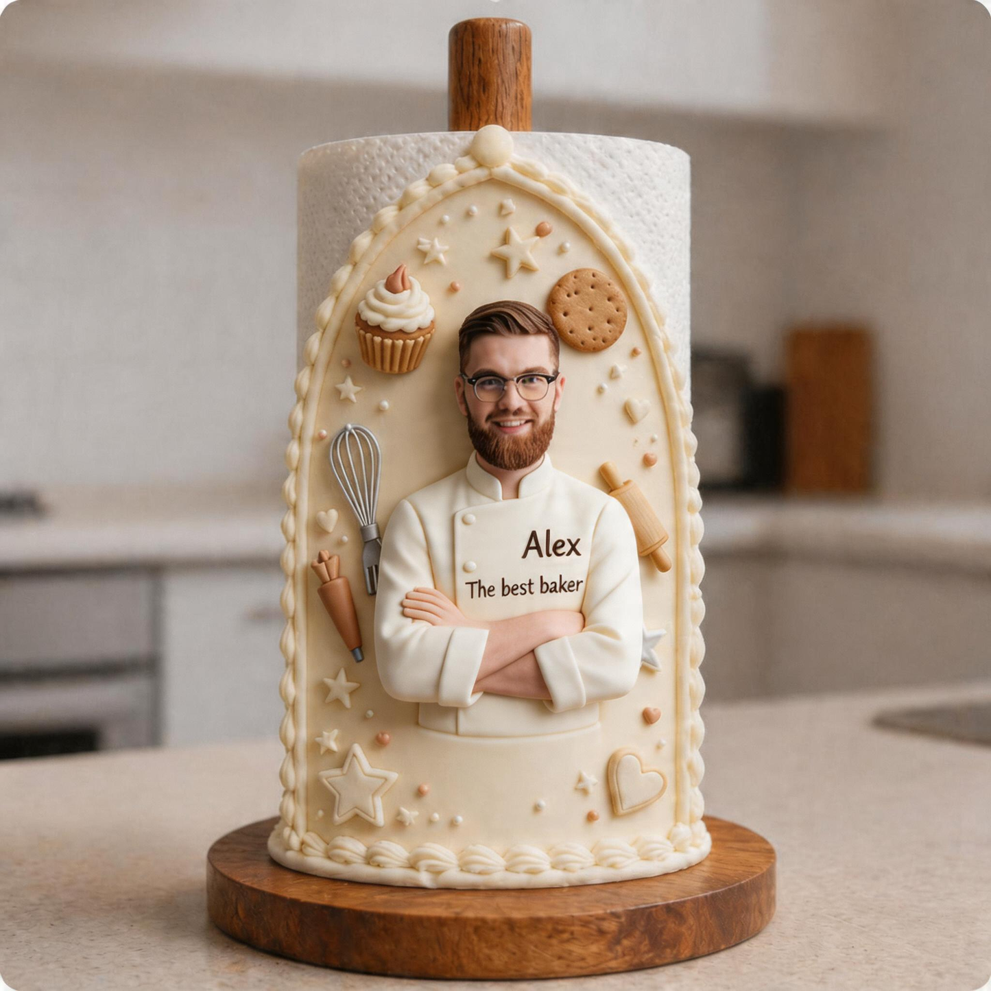 Love Baking, Baker Gift - Personalized Baking Paper Towel Stand