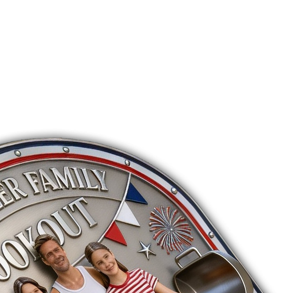 4th Of July Family Cookout Sign - Personalized Family Cut Metal Sign