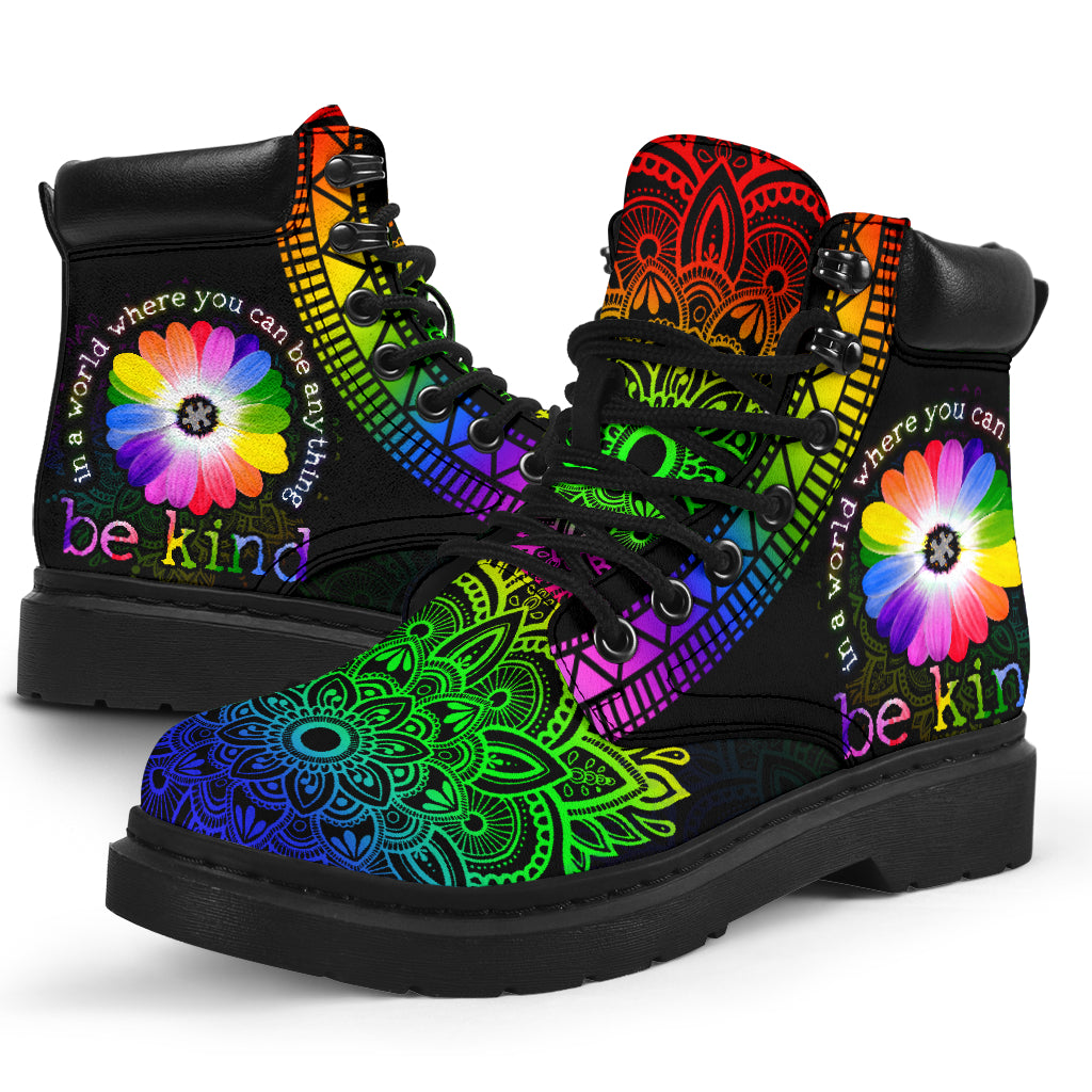 In A World Where You Can Be Anything Be Kind Autism Awareness All Season Boots 0622