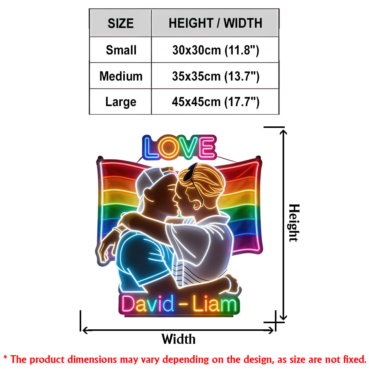 Love - Personalized LGBT Support LED Light Acrylic Sign