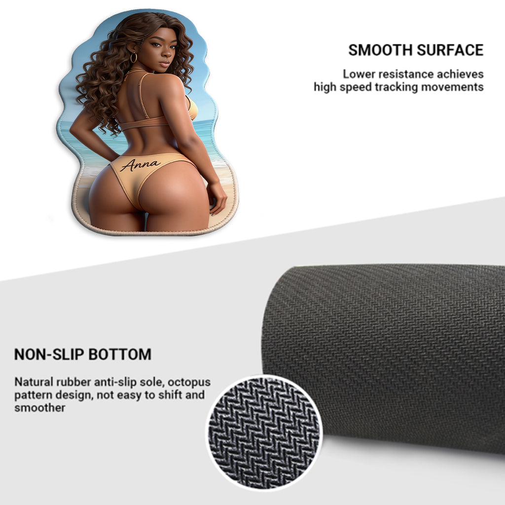 Hot Girlfriend, Wife Summer Vibe - Personalized Spicy Couple Mouse Pad Custom Shape