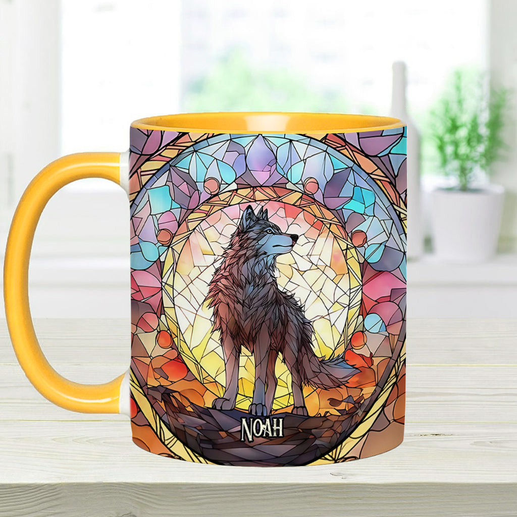 Fierce Spirit - Personalized Wolf Accent Mug
