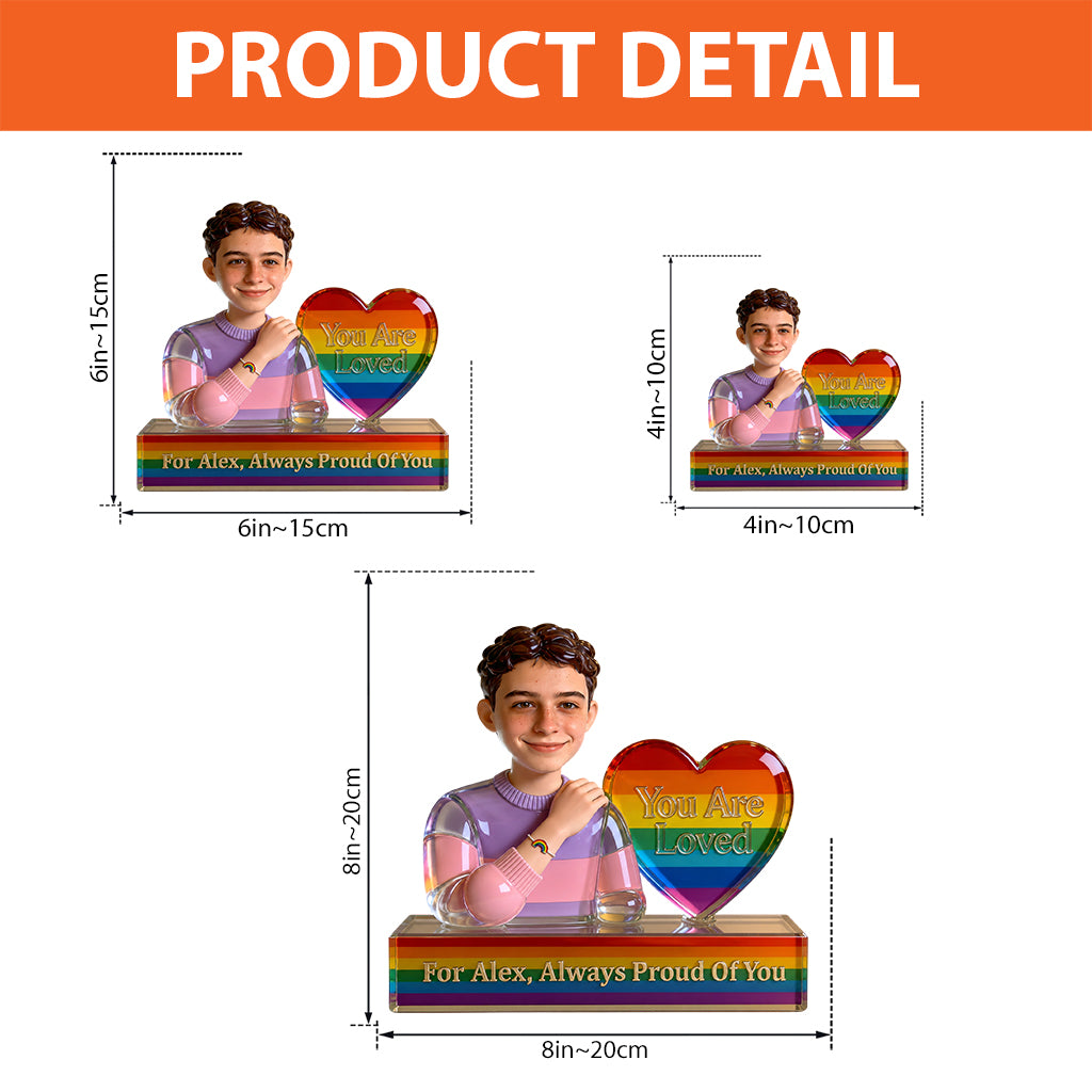Coming Out Gift Keepsake With Message - Personalized LGBT Support Custom Shaped Acrylic Plaque