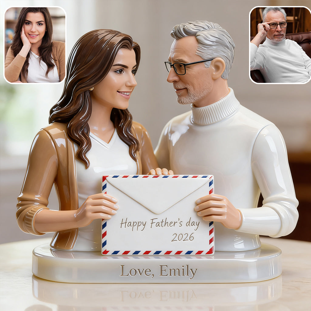 Letter For Dad Papa - Happy Father's Day - Personalized Father Custom Shaped Acrylic Plaque