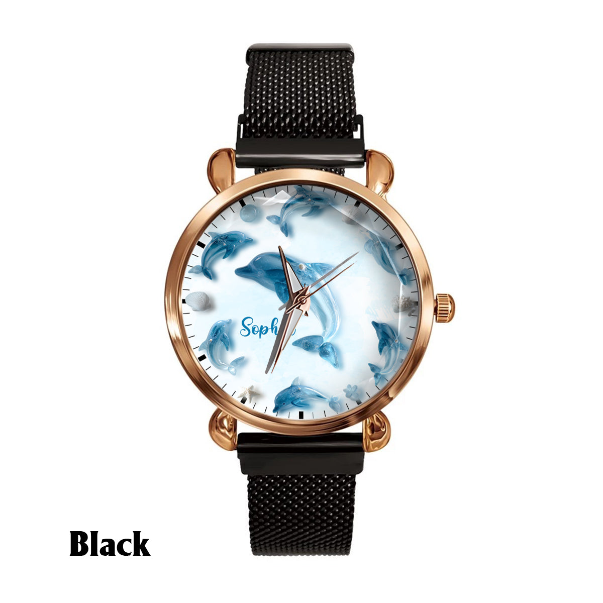 Glassy Dolphin - Personalized Dolphin Women Hand Watch