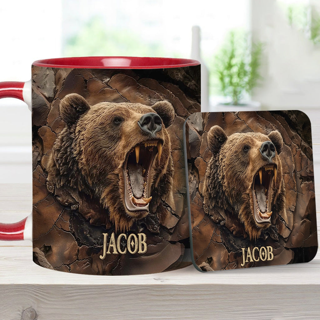 Grizzlies Roar Realistic Bear Design - Personalized Bear Accent Mug