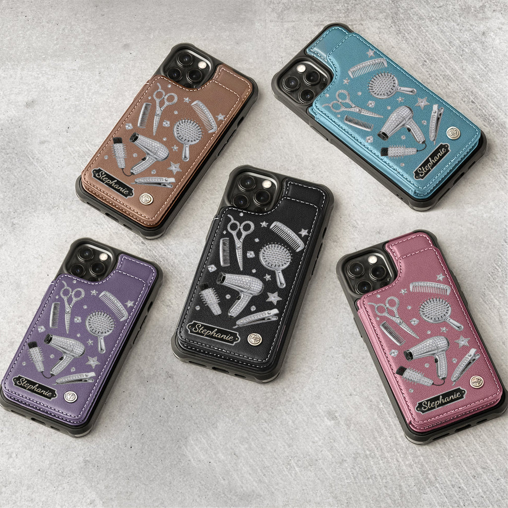 Hairdresser Scissors Salon Decor - Personalized Hairdresser Wallet Phone Case