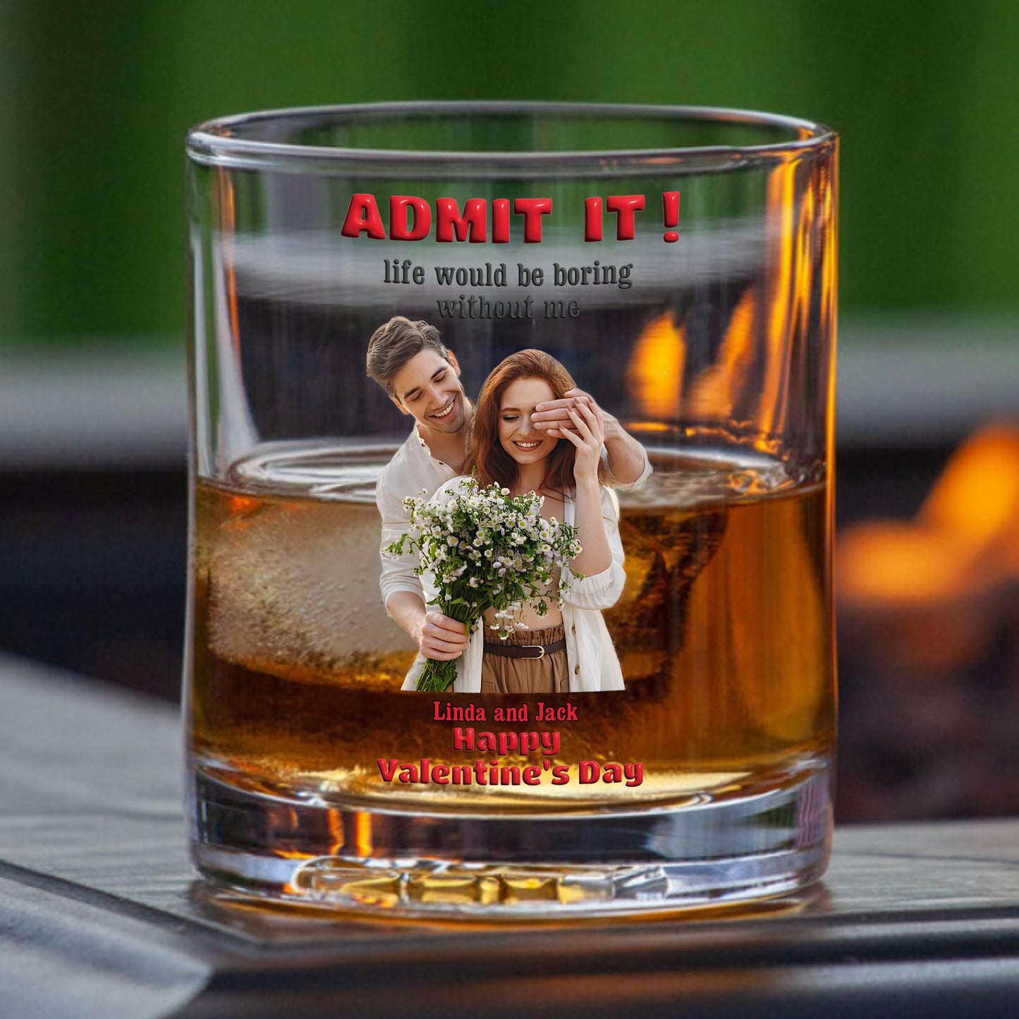 Personalized Valentine’s Day Glass Cup – Romantic Gift for Couples