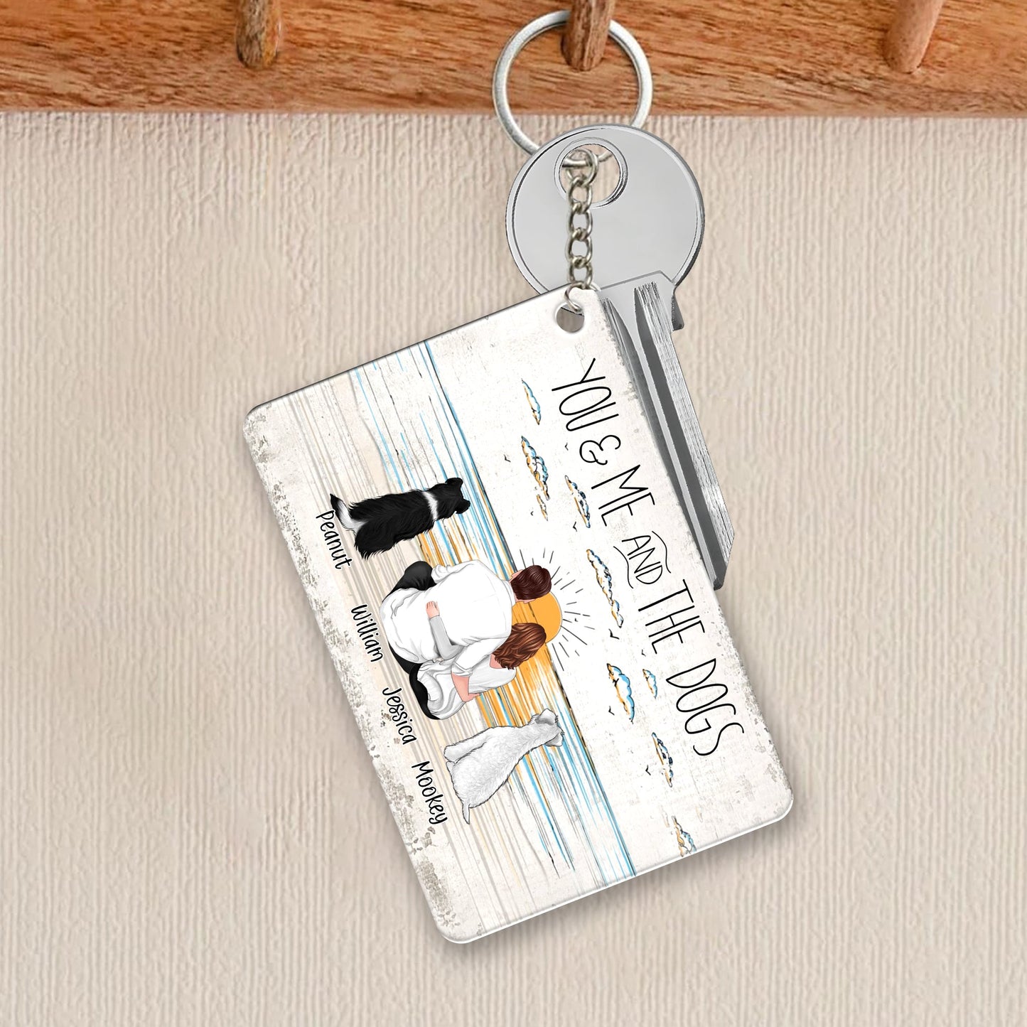 Personalized Keychain, Ornament, Plaque, Poster, Sign - "You & Me and the Dogs" Custom Gift for Dog Lovers