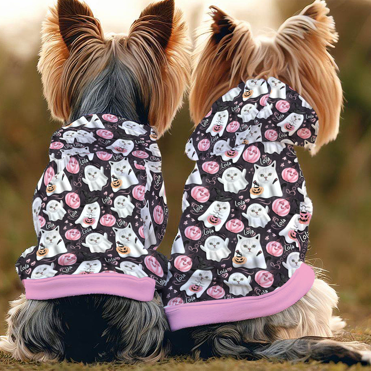 Halloween Cute Ghost Dog Cat - Personalized Dog Pet Hoodie
