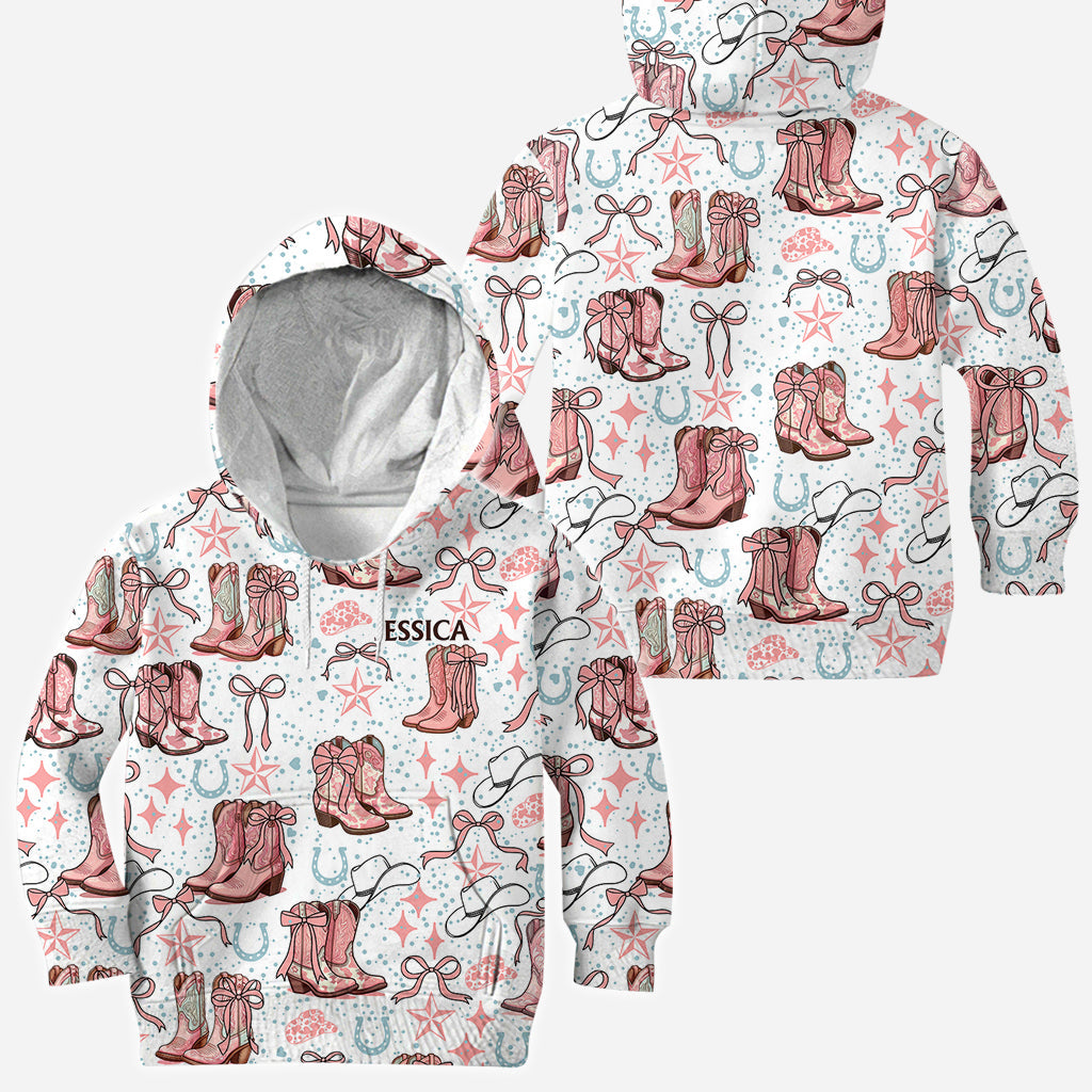 Coquette Cowgirl Boots and Bows - Personalized Cowgirl All Over Shirt