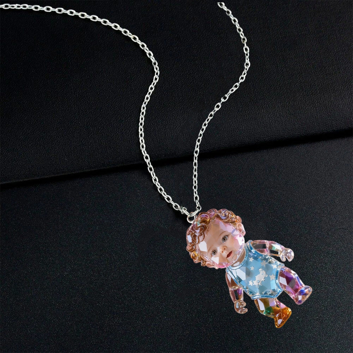 Custom Any Photo - Personalized Kid Shaped Acrylic Pendant Necklace