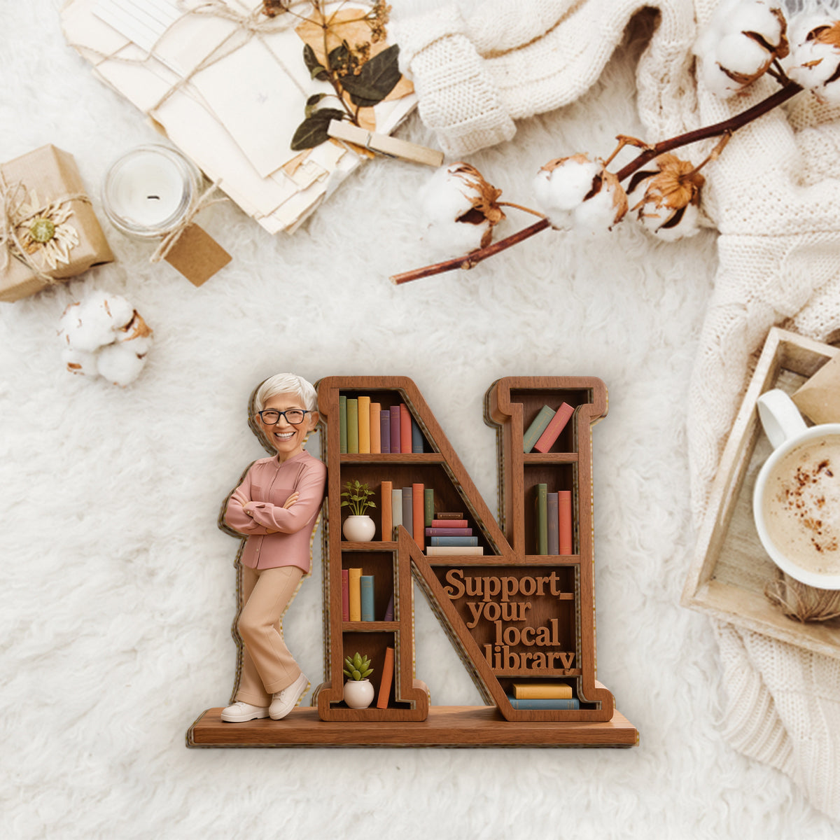 Back To School, Librarian Gift - Personalized Librarian 2 Layered Wood Sign / Wood Plaque