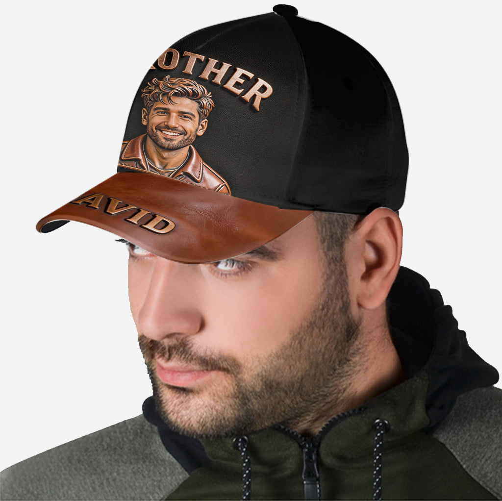 Custom Any Photo Congrat On Being My Brother - Personalized Sibling Classic Cap