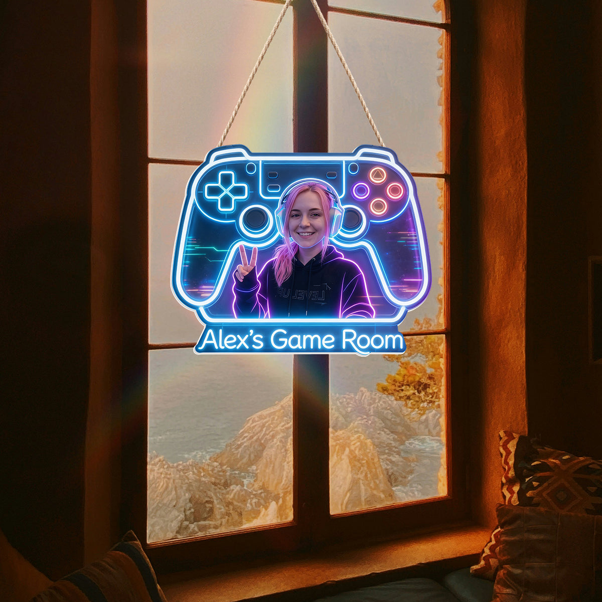Gamer Room Decoration - Personalized Video Game LED Light Acrylic Sign