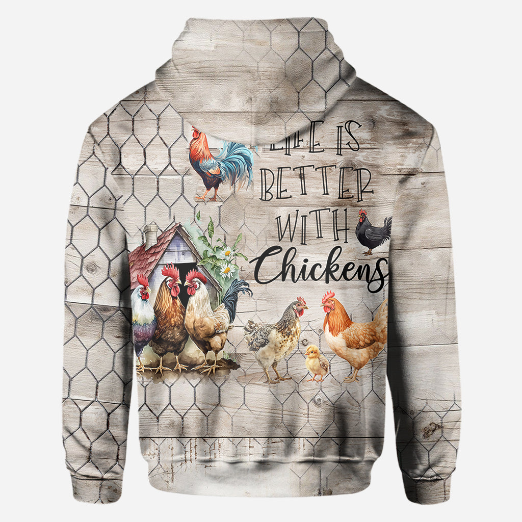 Life Is Better With Chickens - Personalized Chicken All Over Shirt