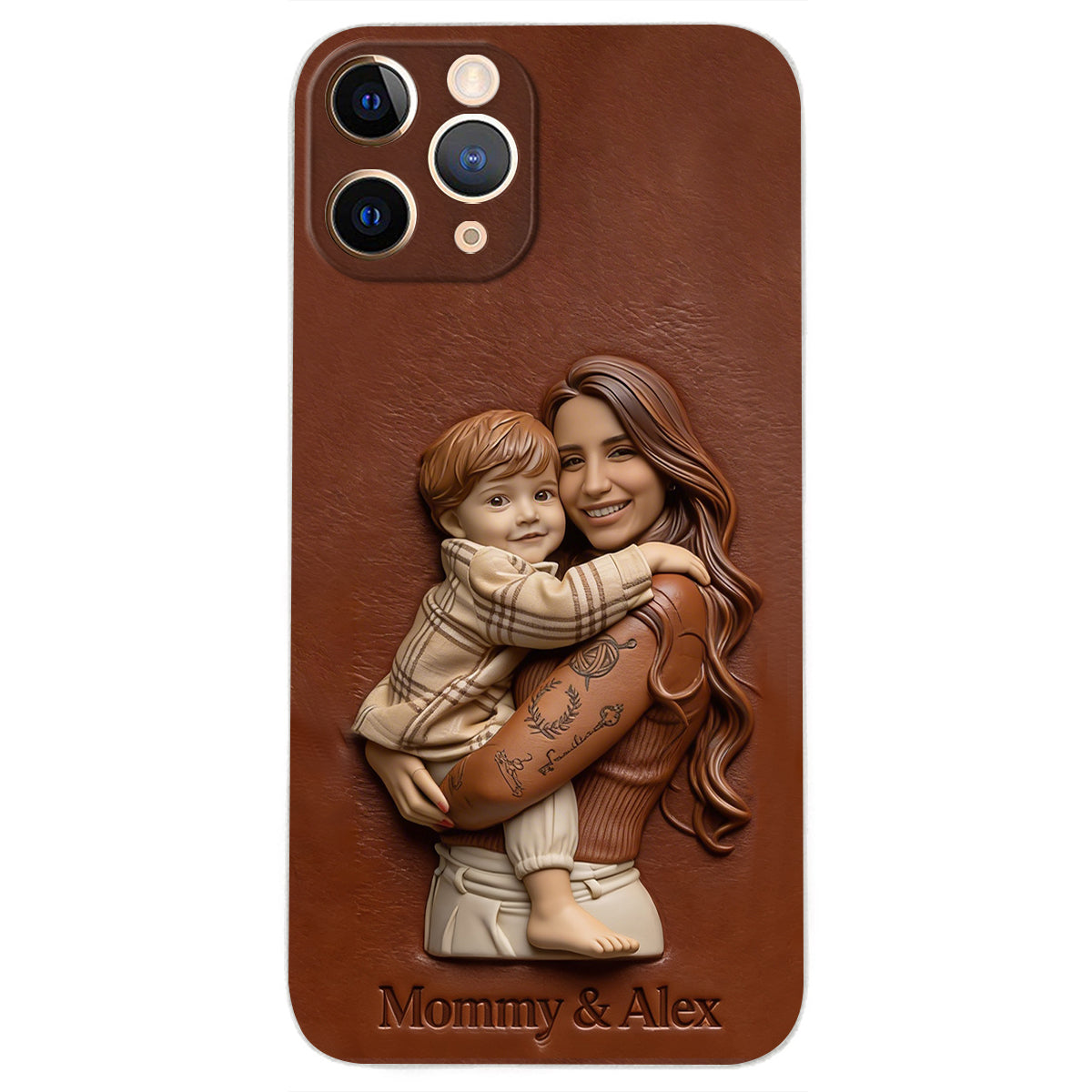 Custom Any Photo Gift For Mom, Grandma - Personalized Mother Leather Phone Case
