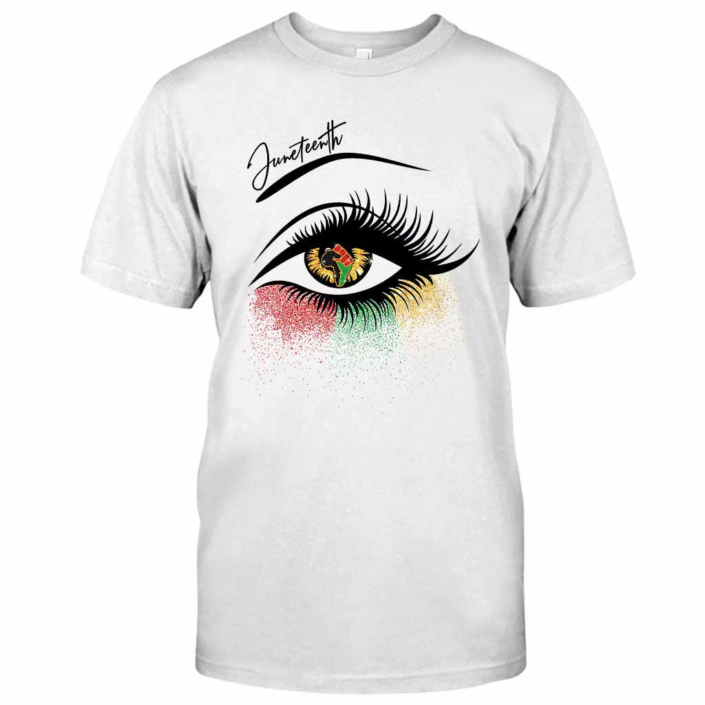 Juneteenth - African American T-shirt and Hoodie With Faux Glitter Print 112021