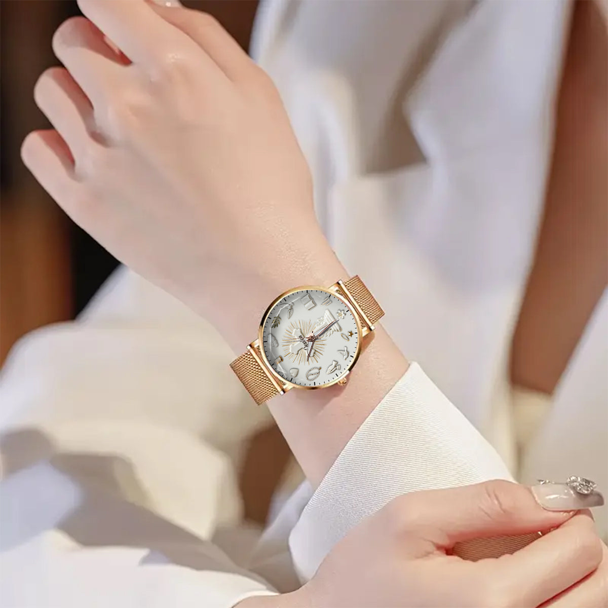 Faith Over Fear - Personalized Christian Women Hand Watch