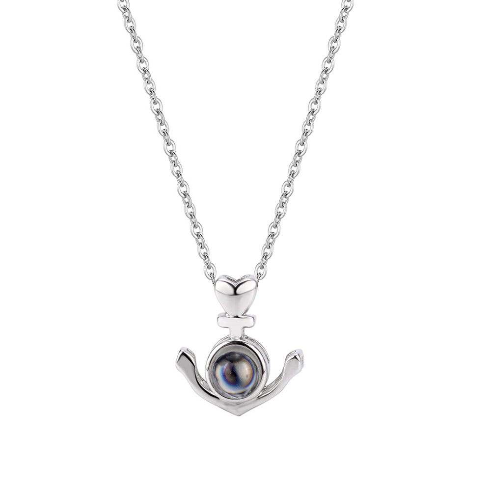 Anchor - Personalized 925 Sterling Silver Anchor Projection Necklace