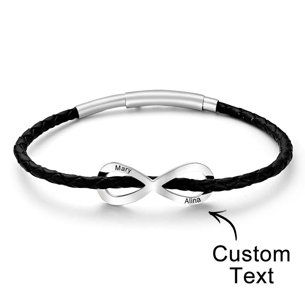 Any Names - Personalized Couple Infinity Sign Bracelet